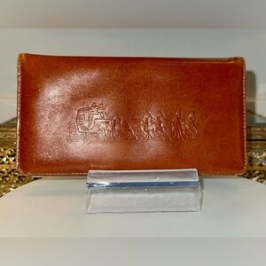VTG Coach and Horses Genuine leather Checkbook Cover w Pen Loop & Card Slots
